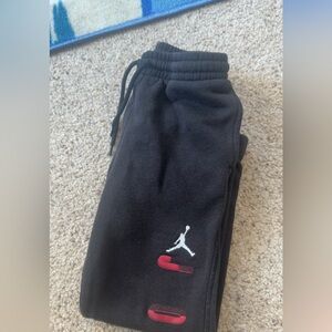 Jordan Kids Black and Red Sweatpants